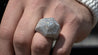 10K White Gold Hexagon Dome Diamond Ring