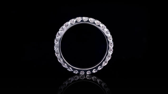 18K White Gold Ladies Eternity Diamond Band Ring