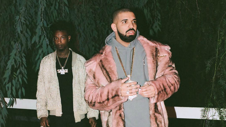 Drake Showing Off The "O" Pendant in Video with 21 Savage