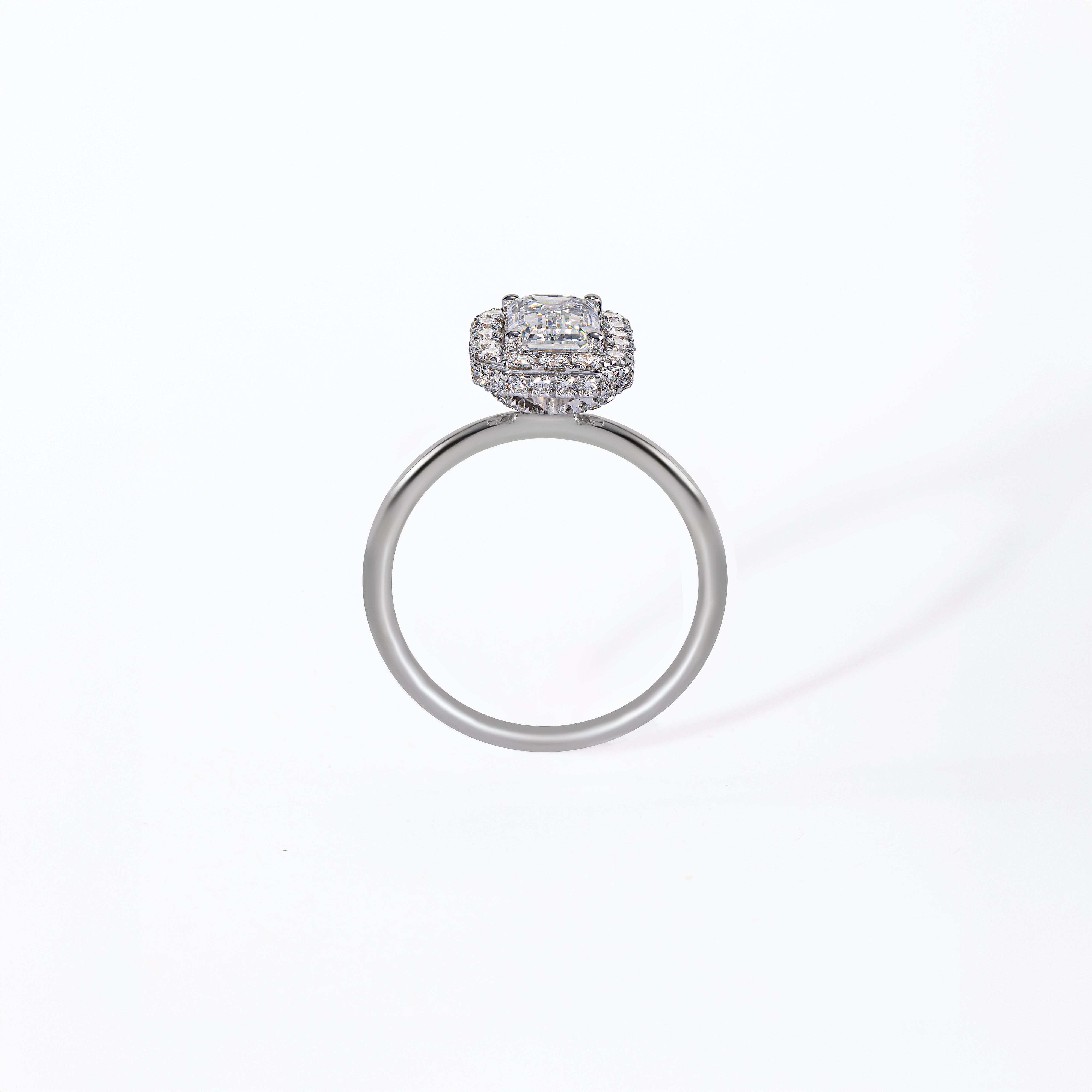 Kilani Emerald Halo Engagement Ring