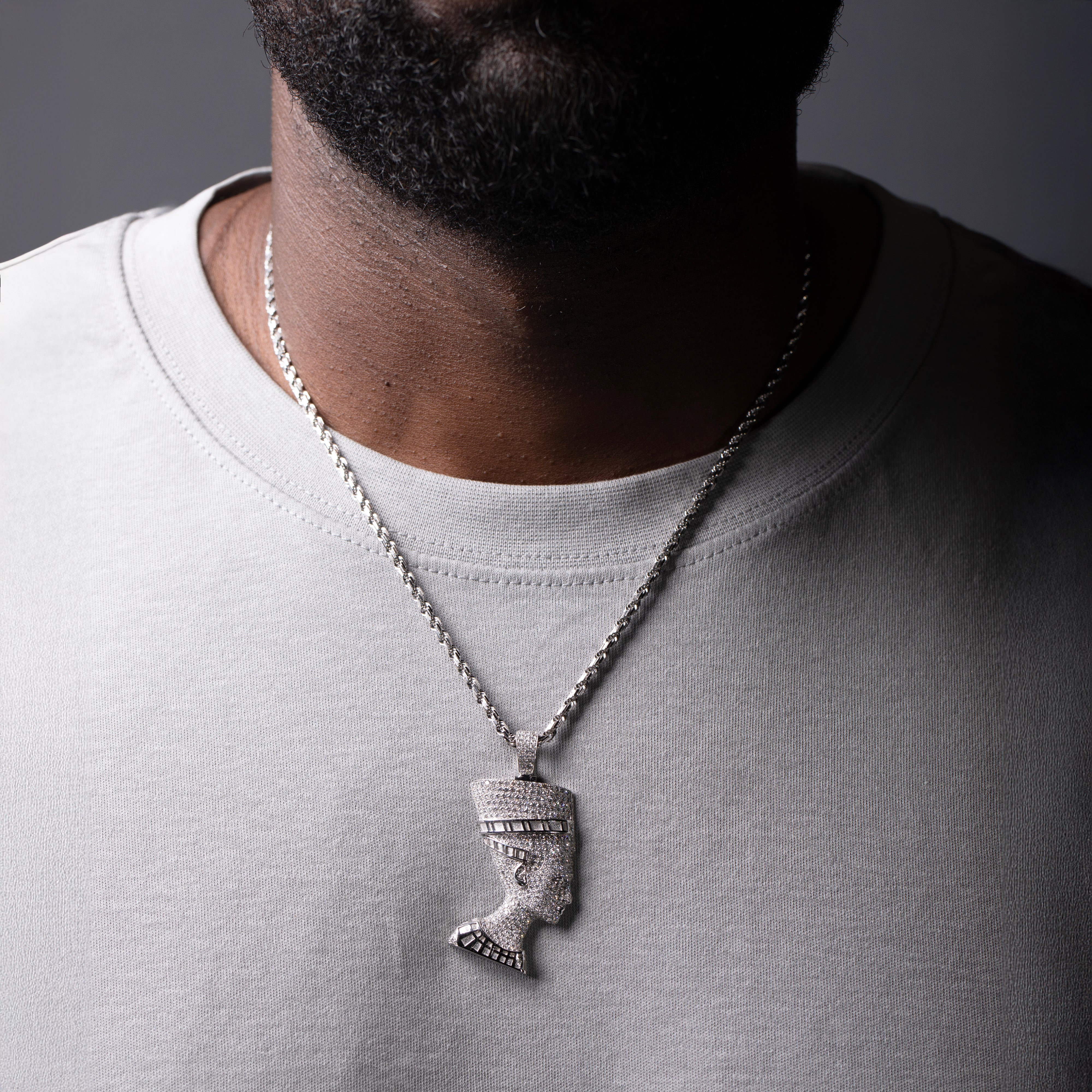 10K Gold Nefertiti Diamond Pendant