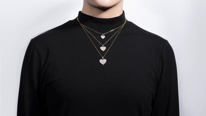 14K Gold Flat Heart Pendant