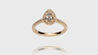 18K Yellow Gold Pear Halo Engagement Diamond Ring