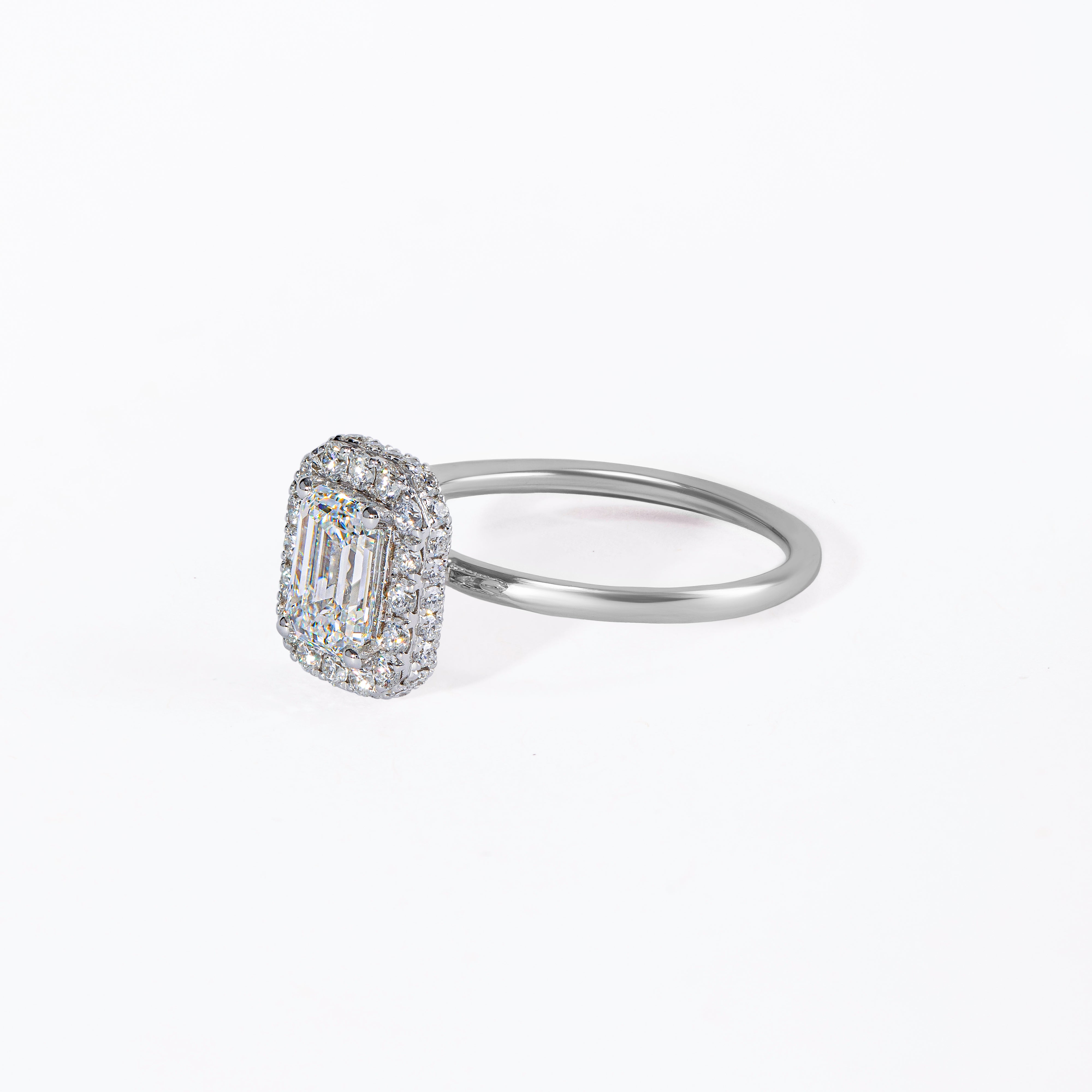 Kilani Emerald Halo Engagement Ring