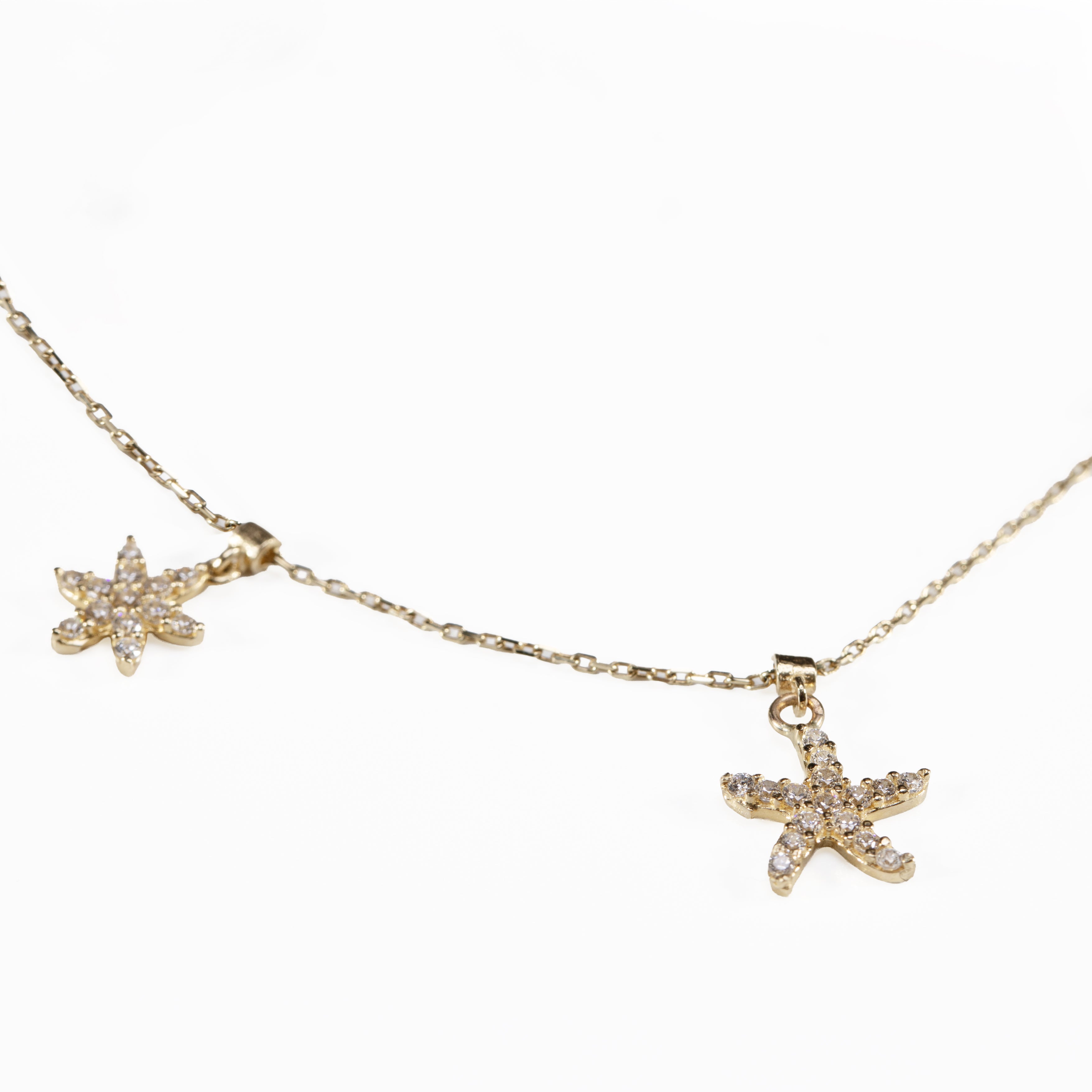 10K Gold CZ Charm Bracelet