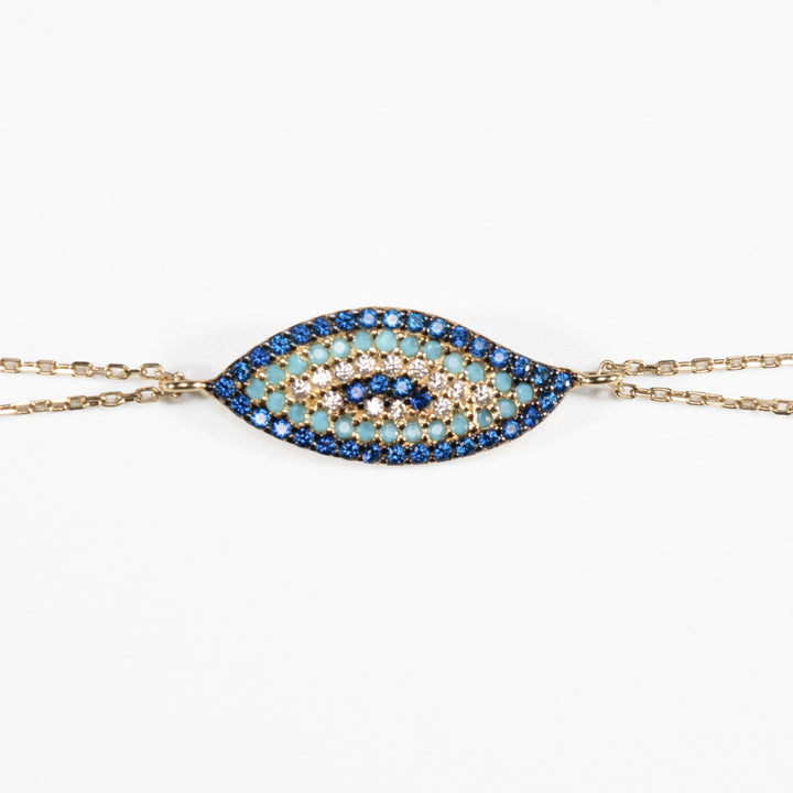 Tricolor CZ Eye Bracelet