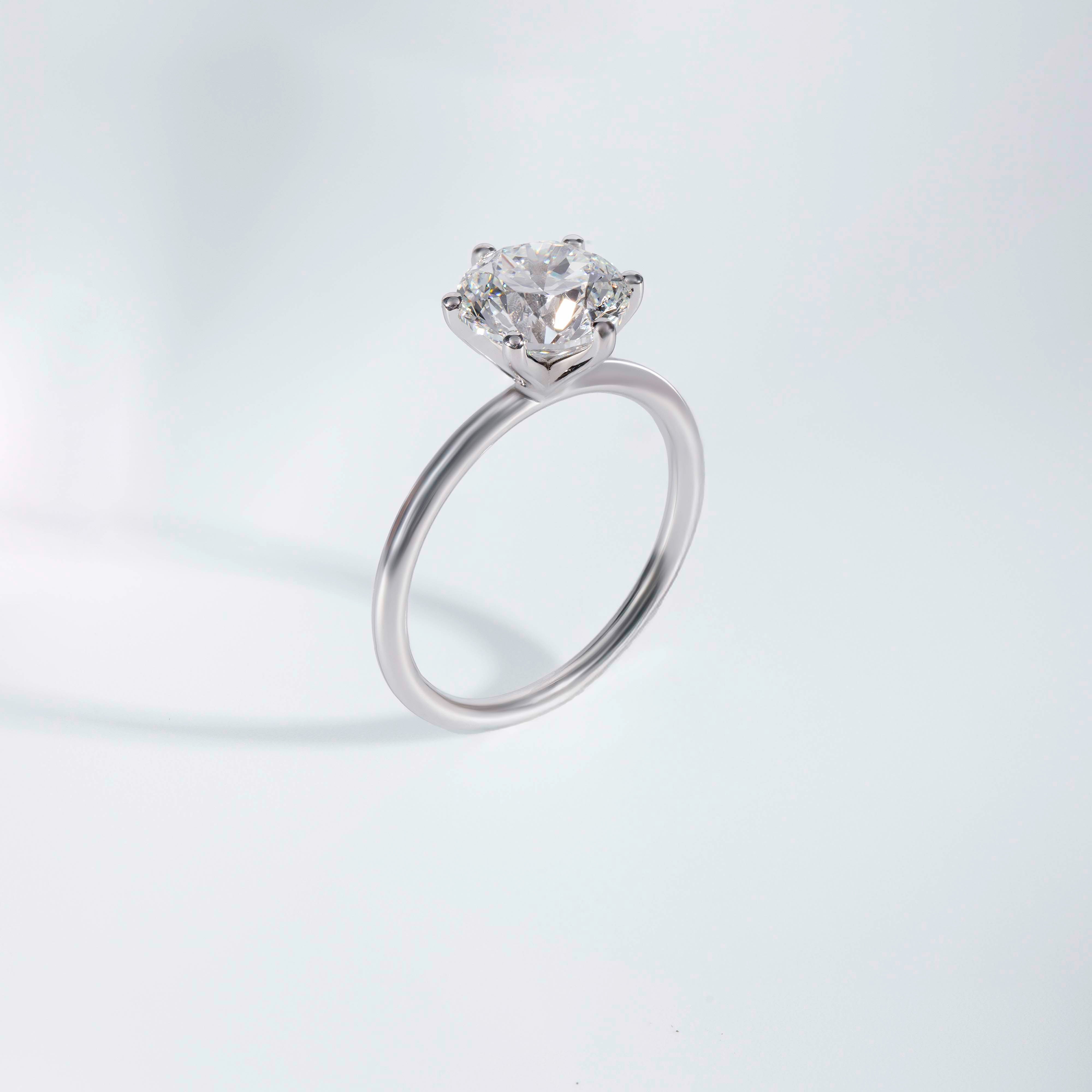 Six Prong Classic Solitaire Ring