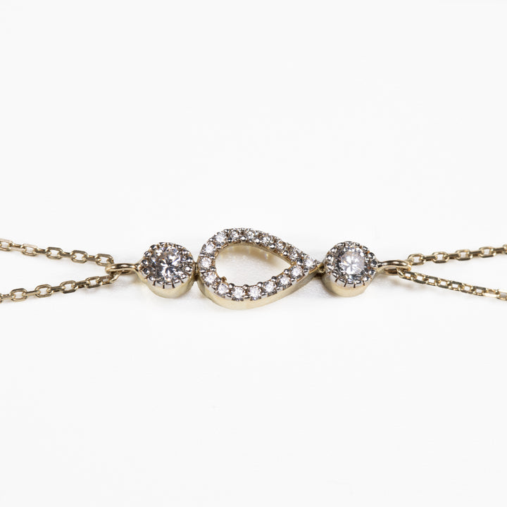 10K Gold CZ Infinity Bracelet