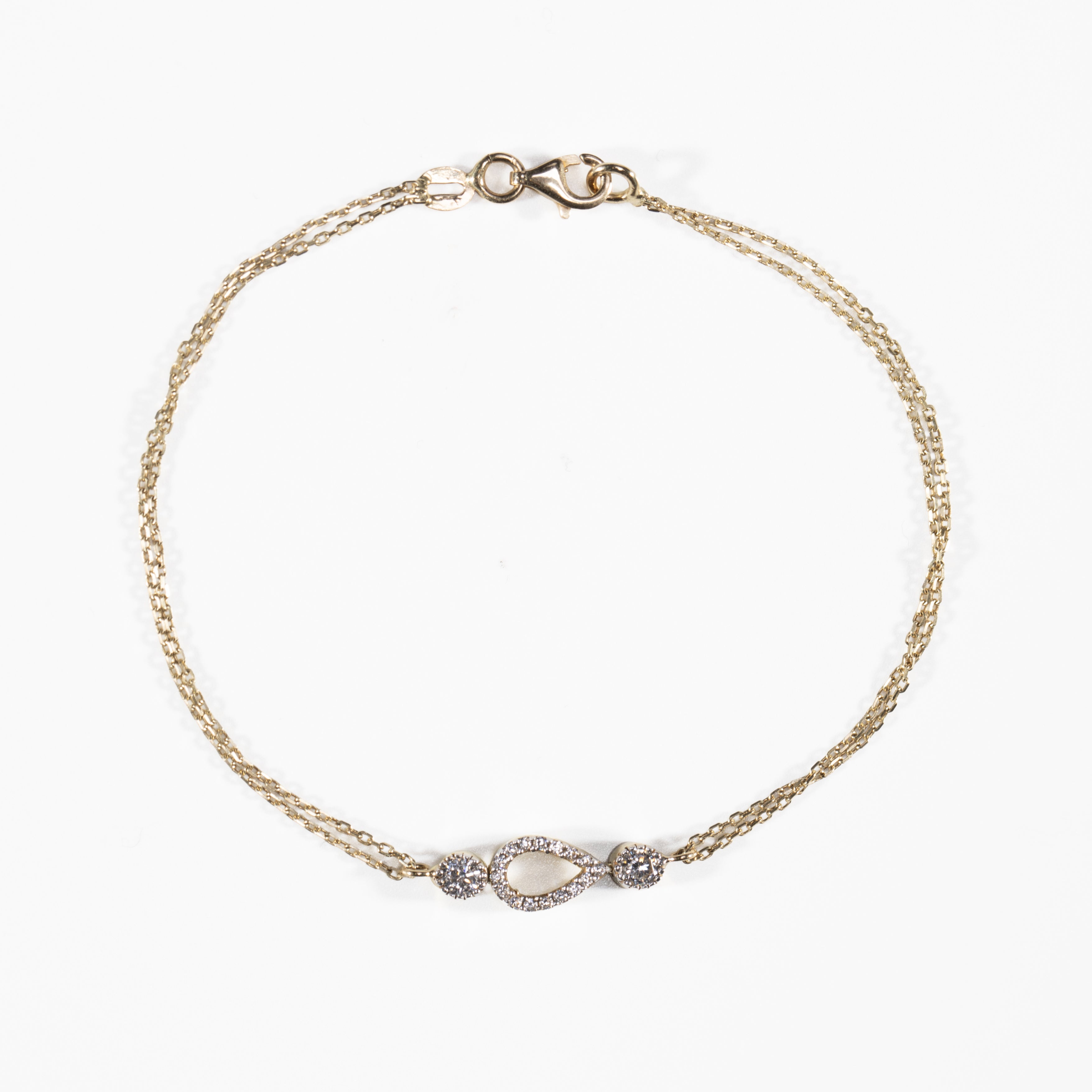 10K Gold CZ Infinity Bracelet