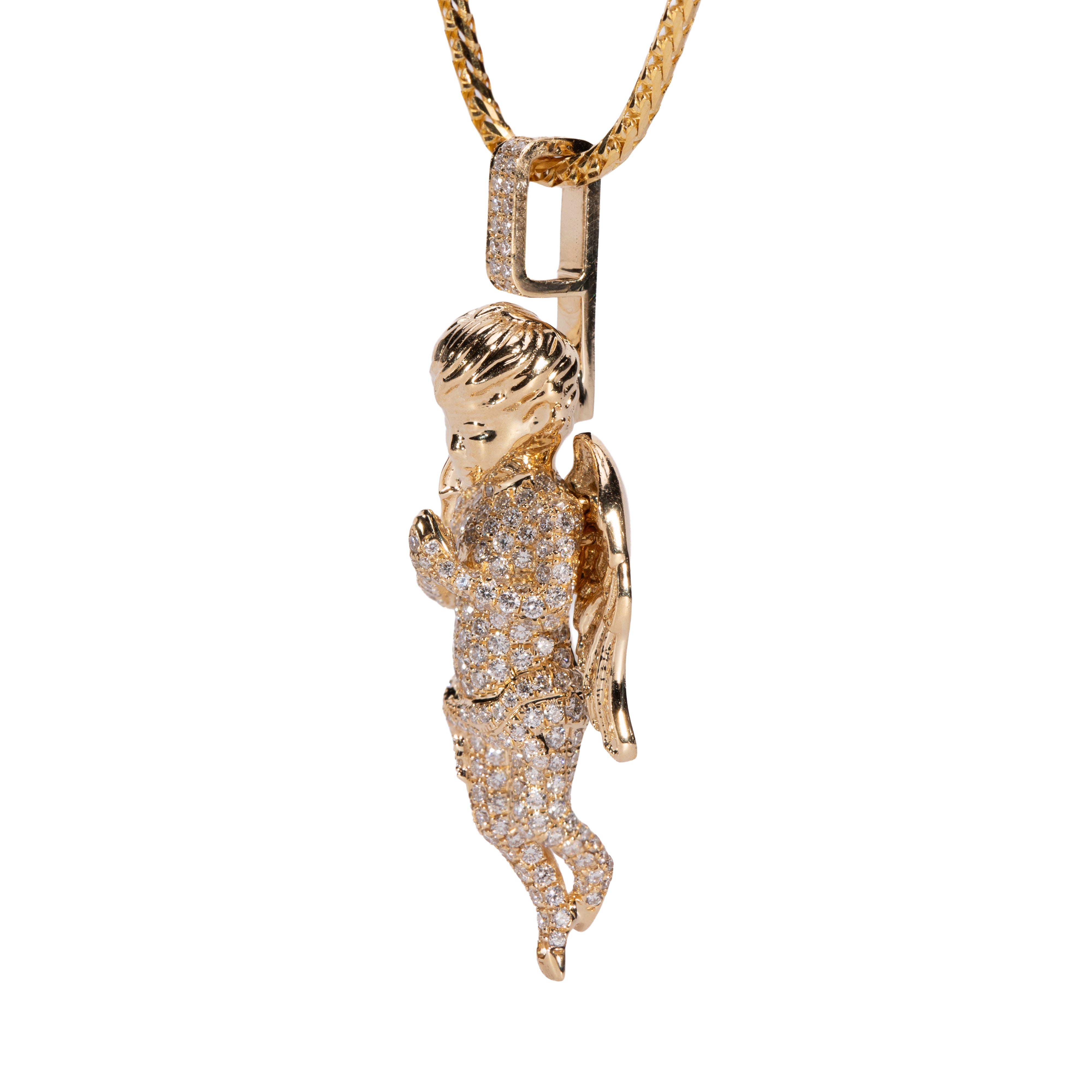 10K Gold Angel Diamond Pendant