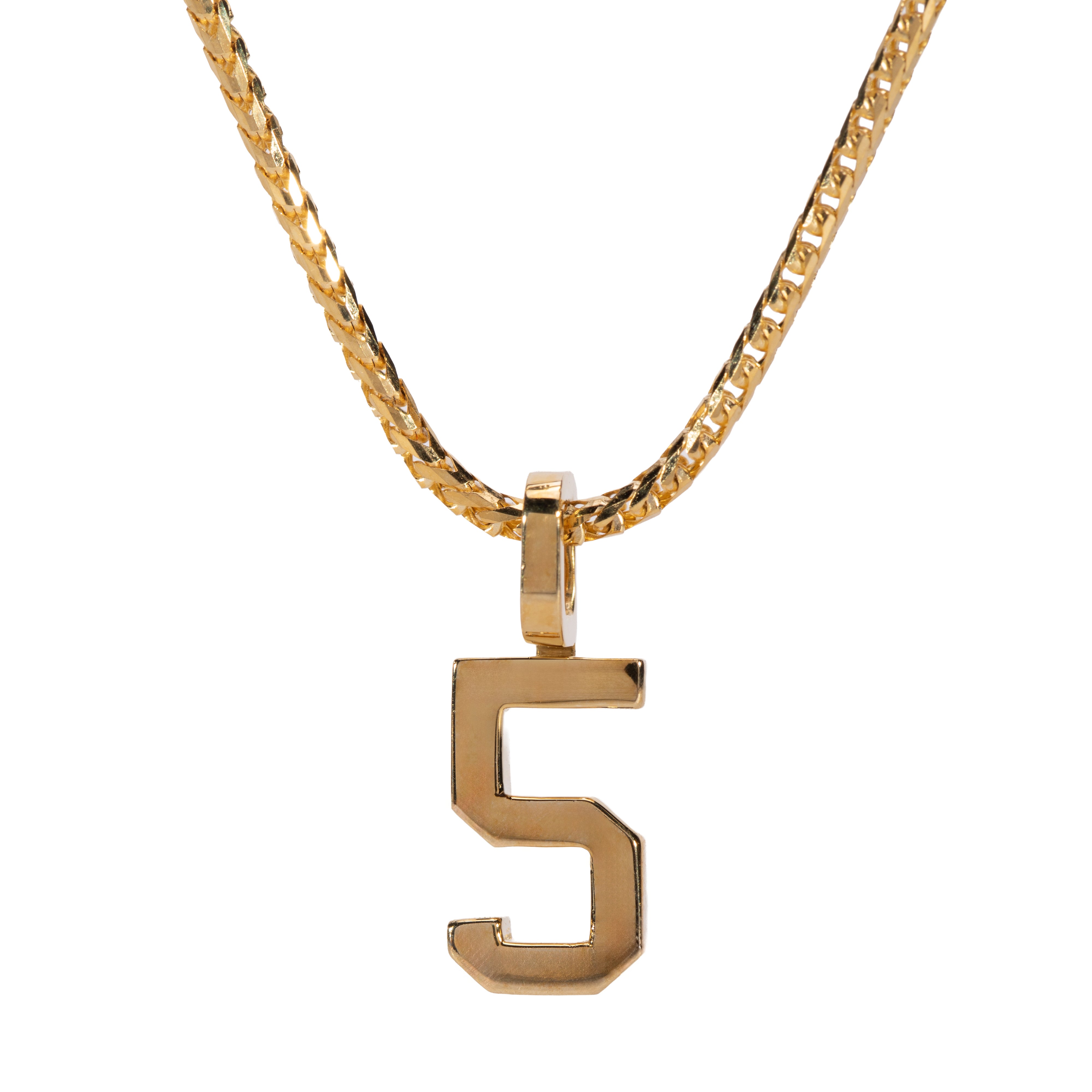 10K Gold Numeric Mini Charm Pendant