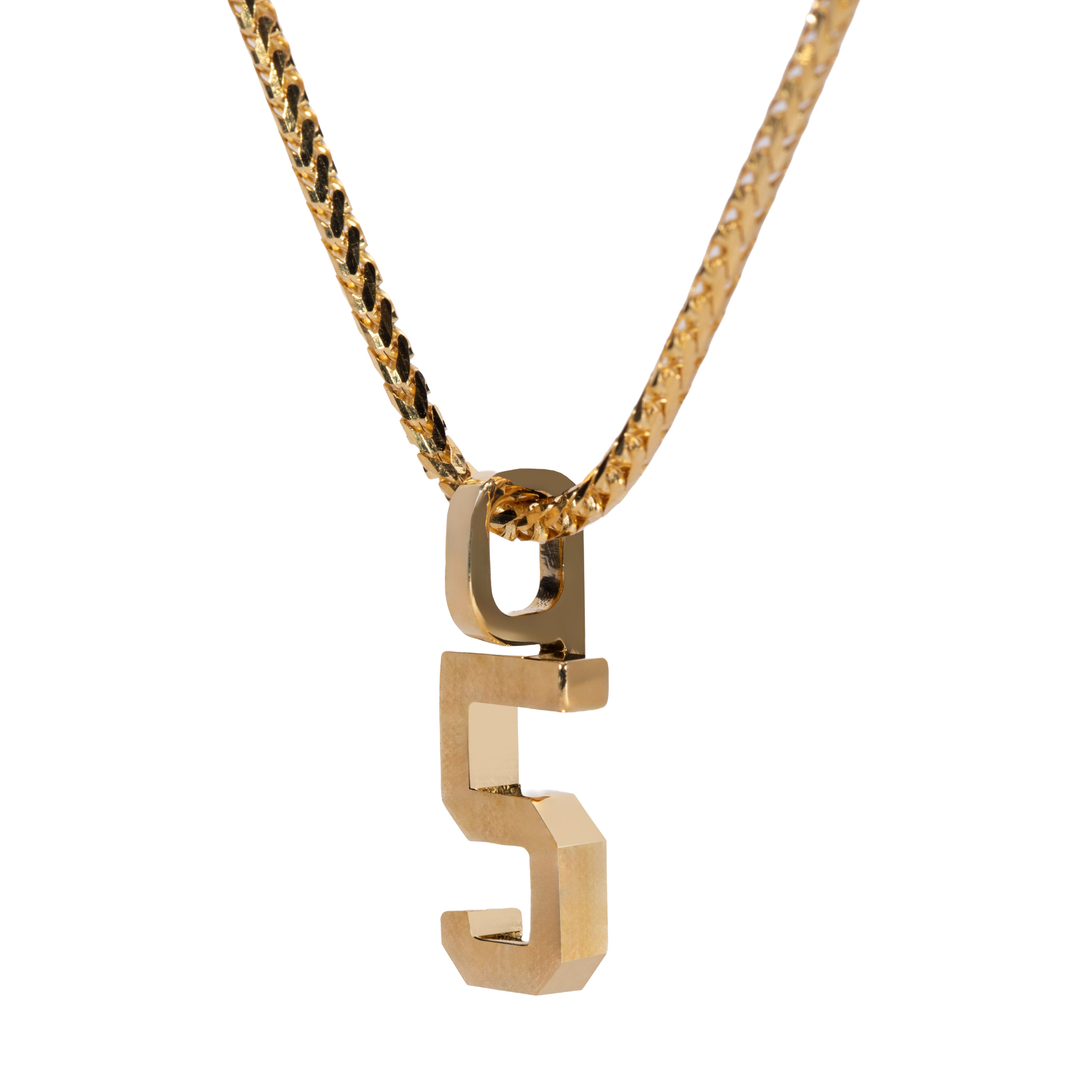 10K Gold Numeric Mini Charm Pendant
