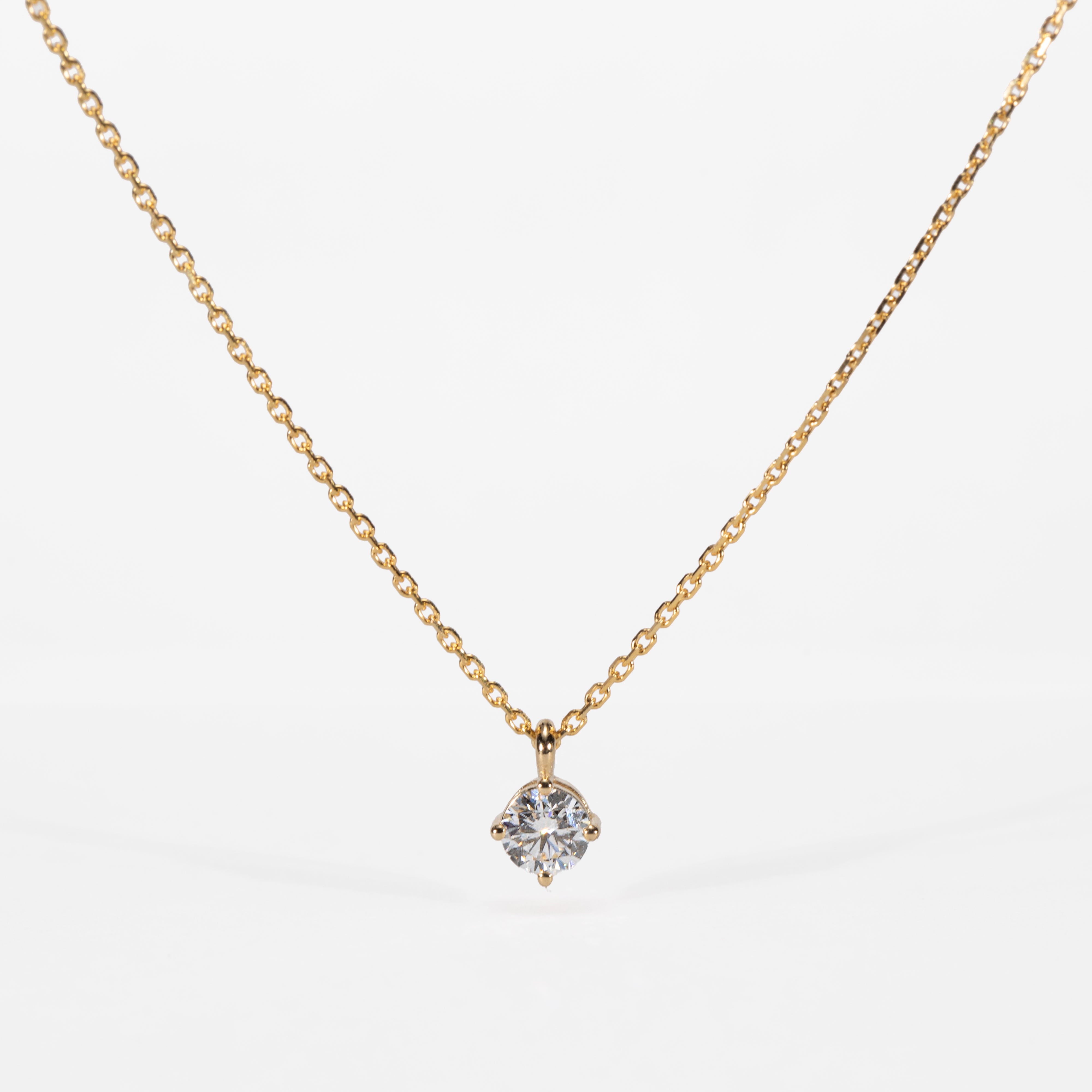 14K Diamond Solitaire Necklace
