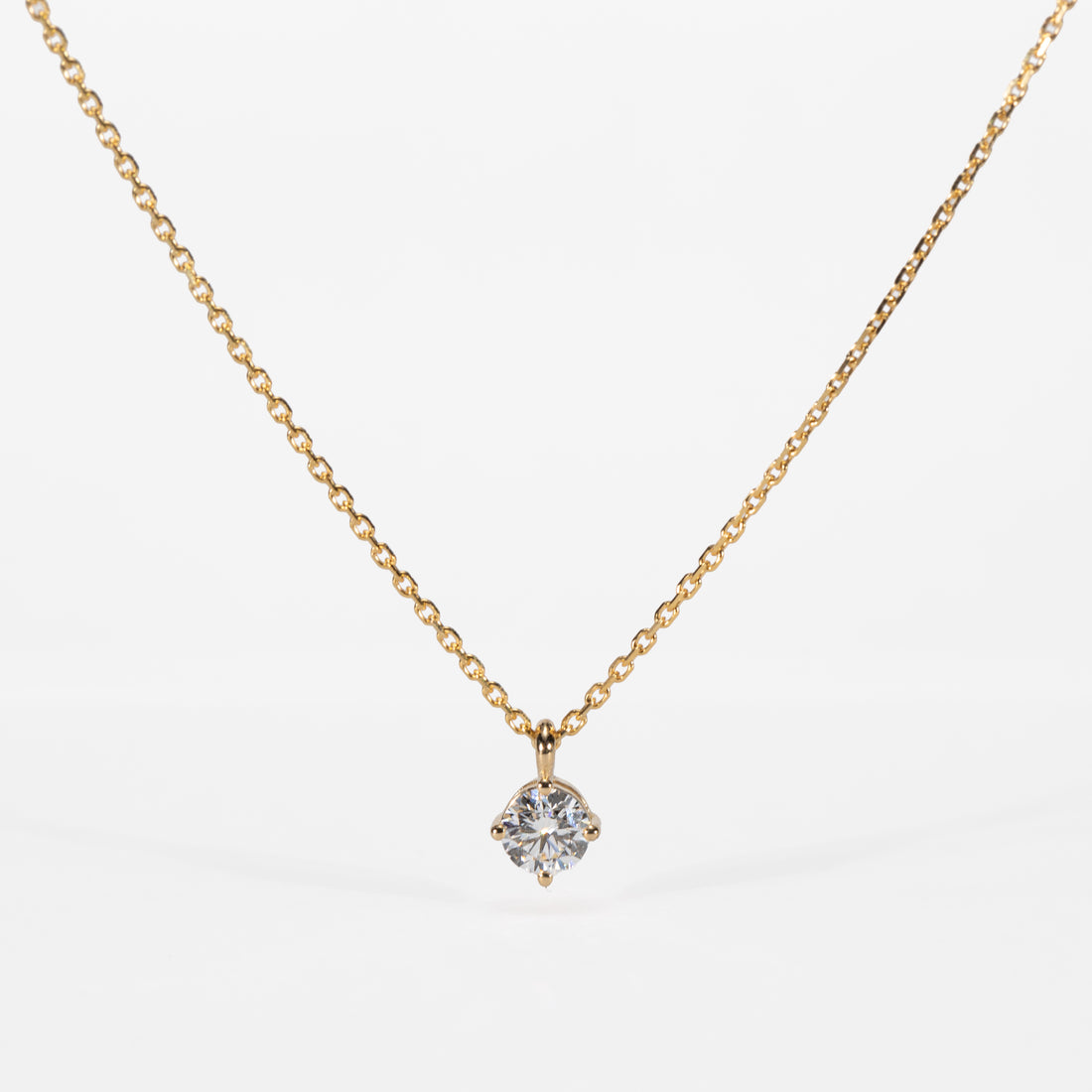 14K Diamond Solitaire Necklace