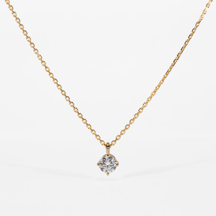 14K Diamond Solitaire Necklace