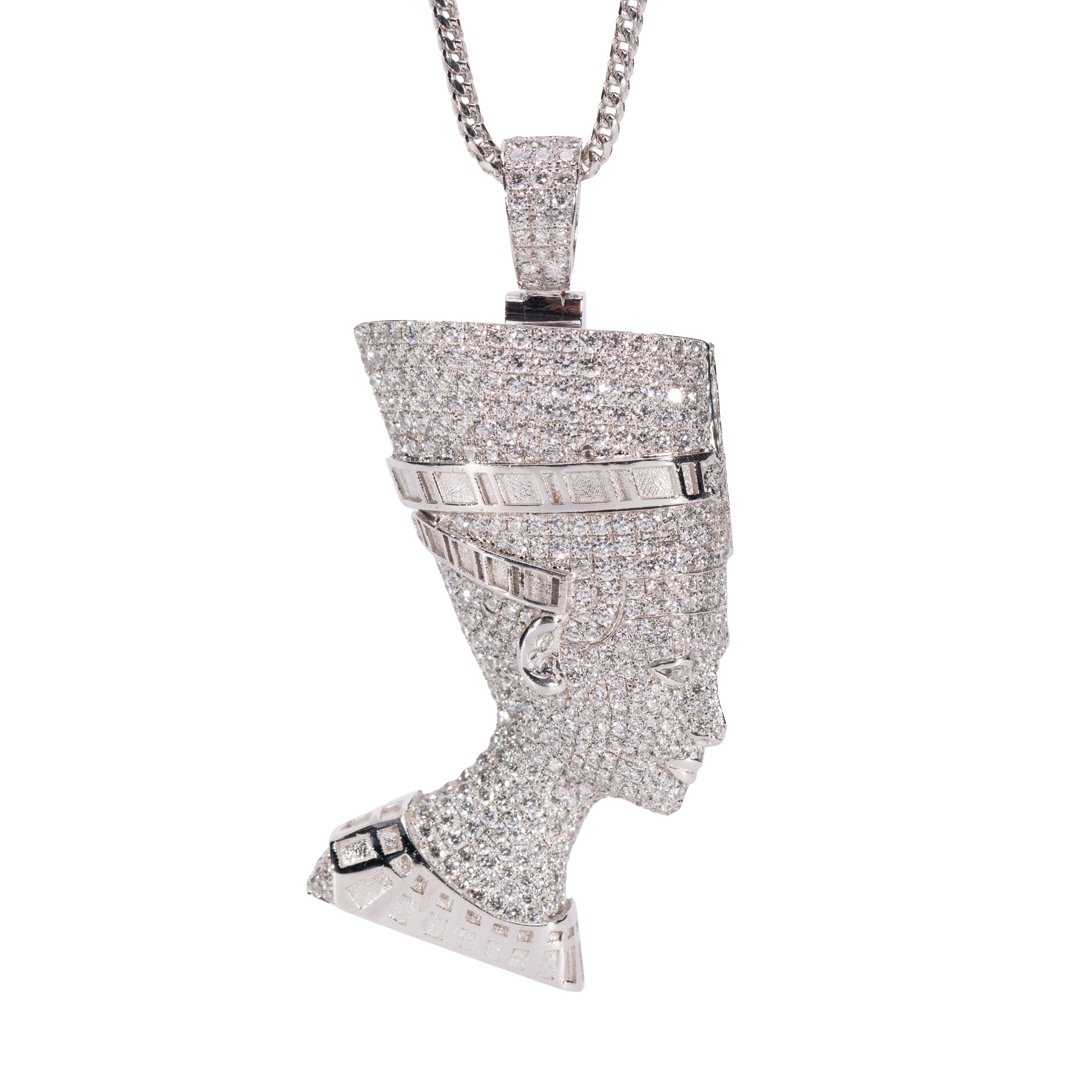 10K Gold Nefertiti Diamond Pendant