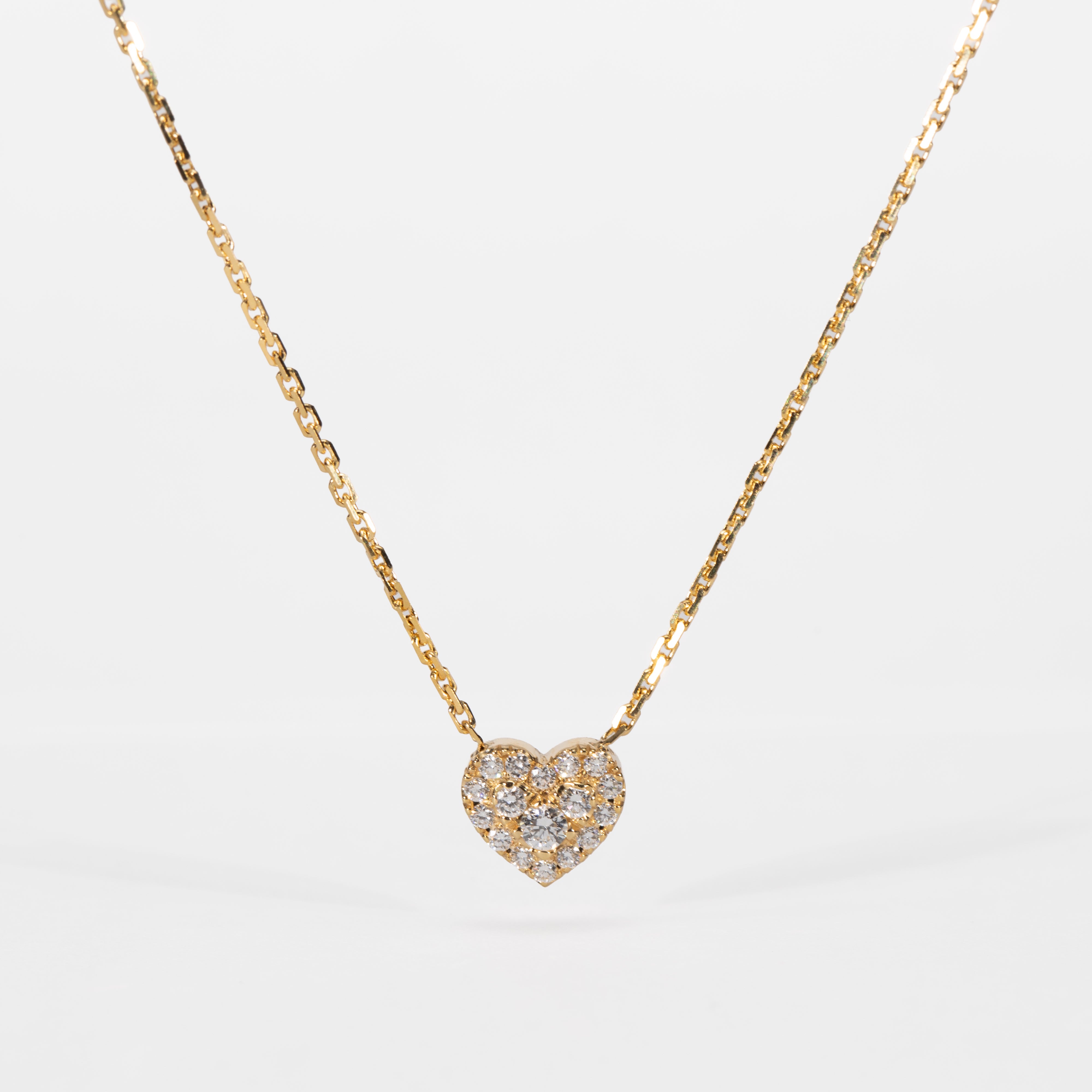 14K Gold Diamond Heart Necklace