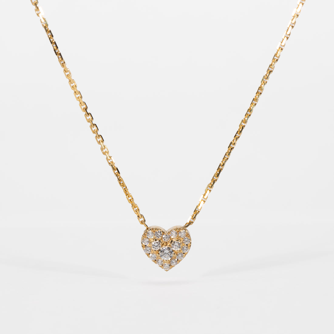 14K Gold Diamond Heart Necklace