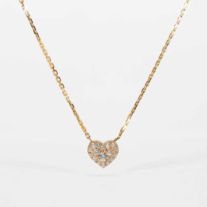 14K Gold Diamond Heart Necklace