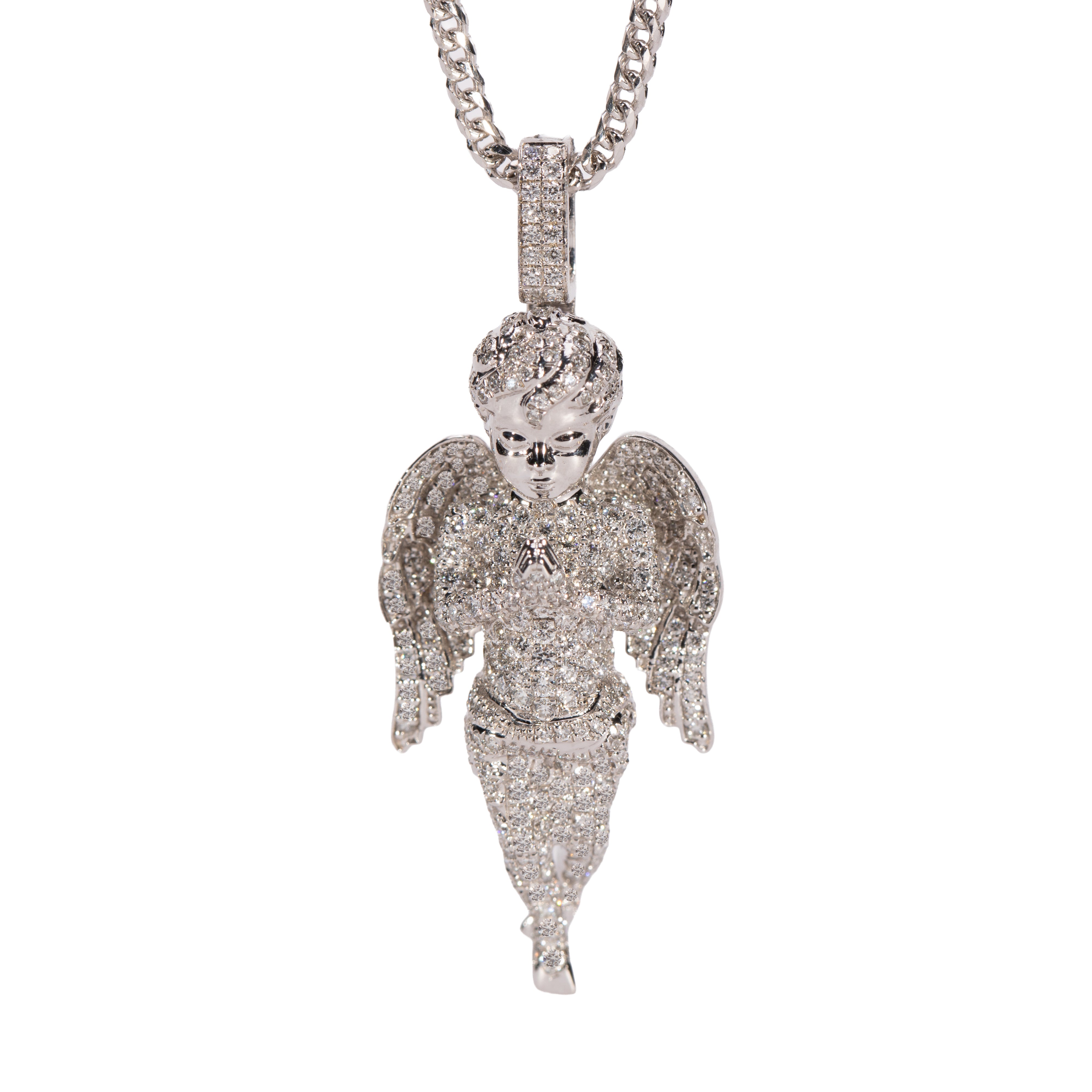 10K Gold Angel Diamond Pendant