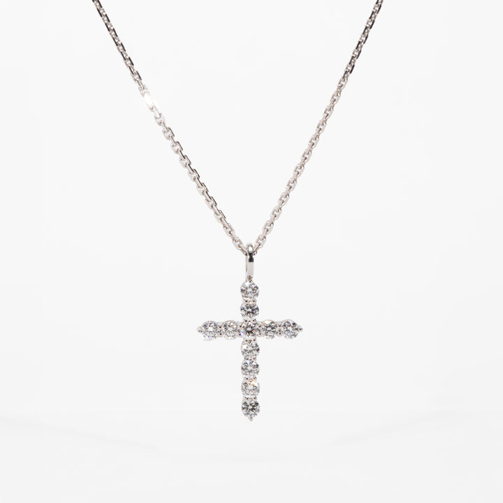 Diamond Solitaire Cross Necklace
