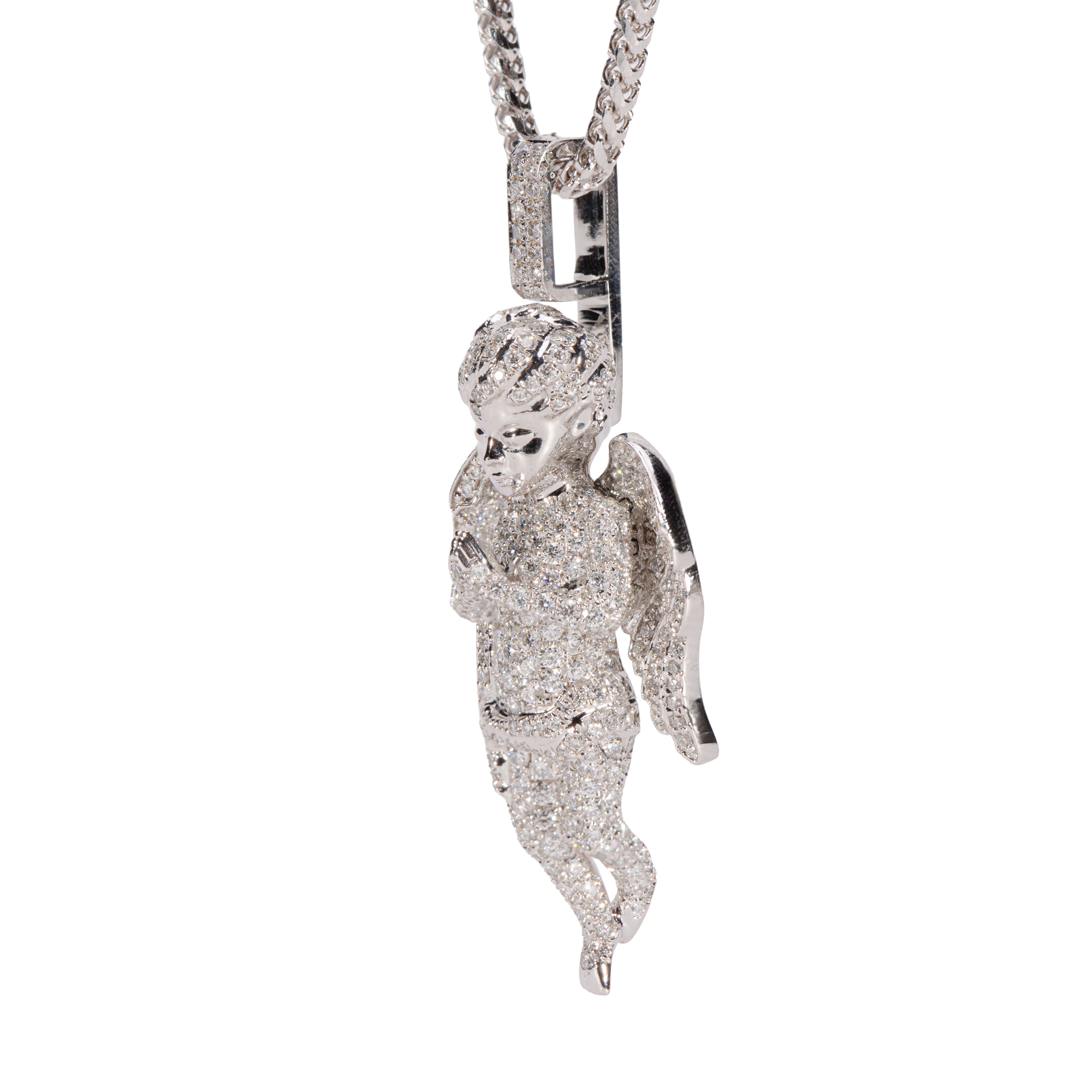 10K Gold Angel Diamond Pendant