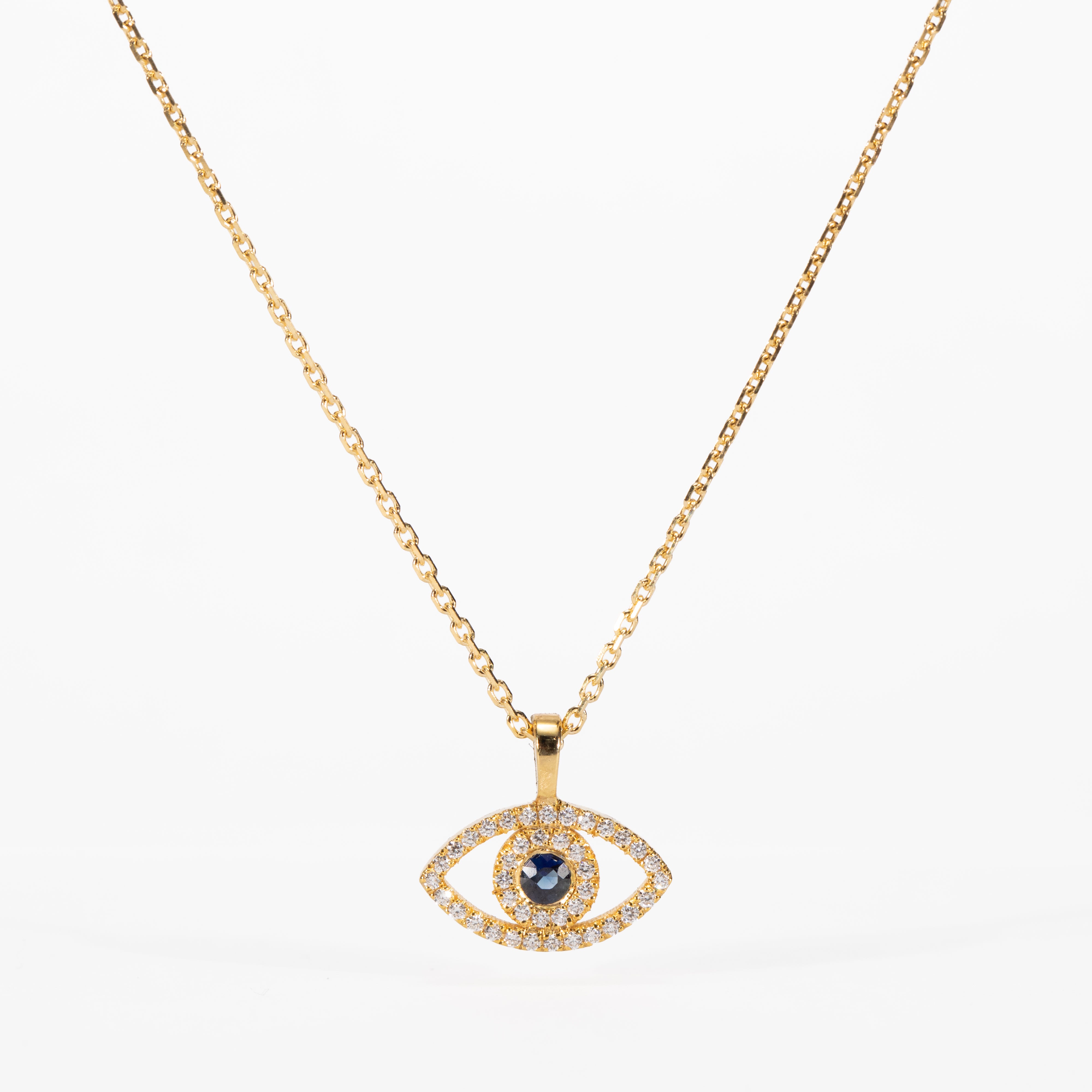 14K Mini Eye Diamond Pendant