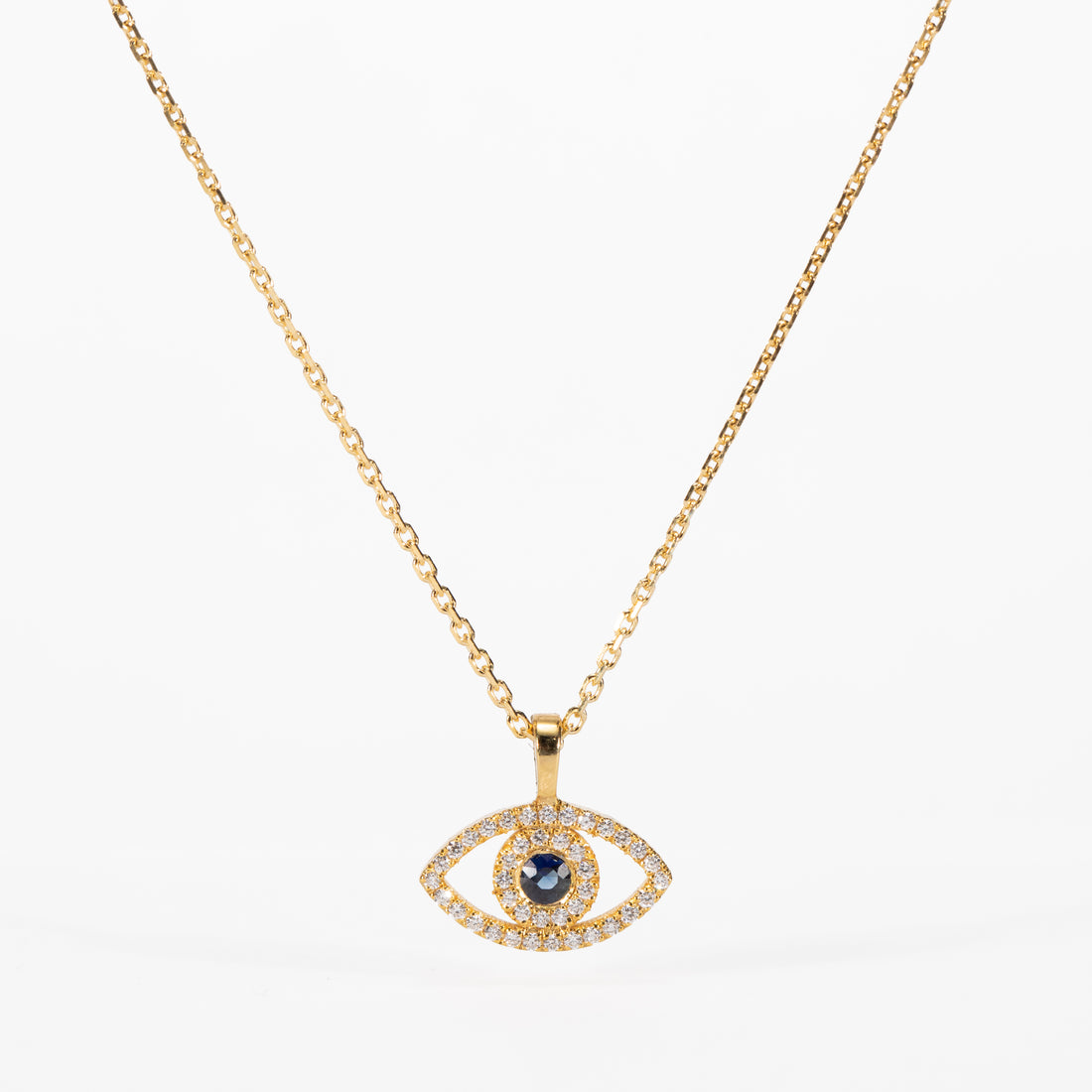 14K Mini Eye Diamond Pendant