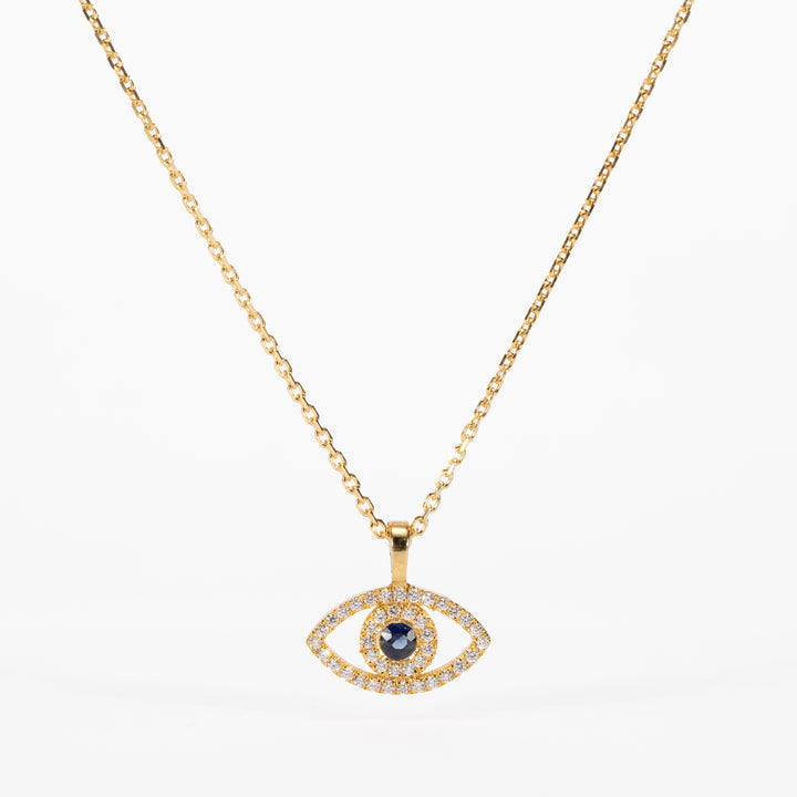 14K Mini Eye Diamond Pendant