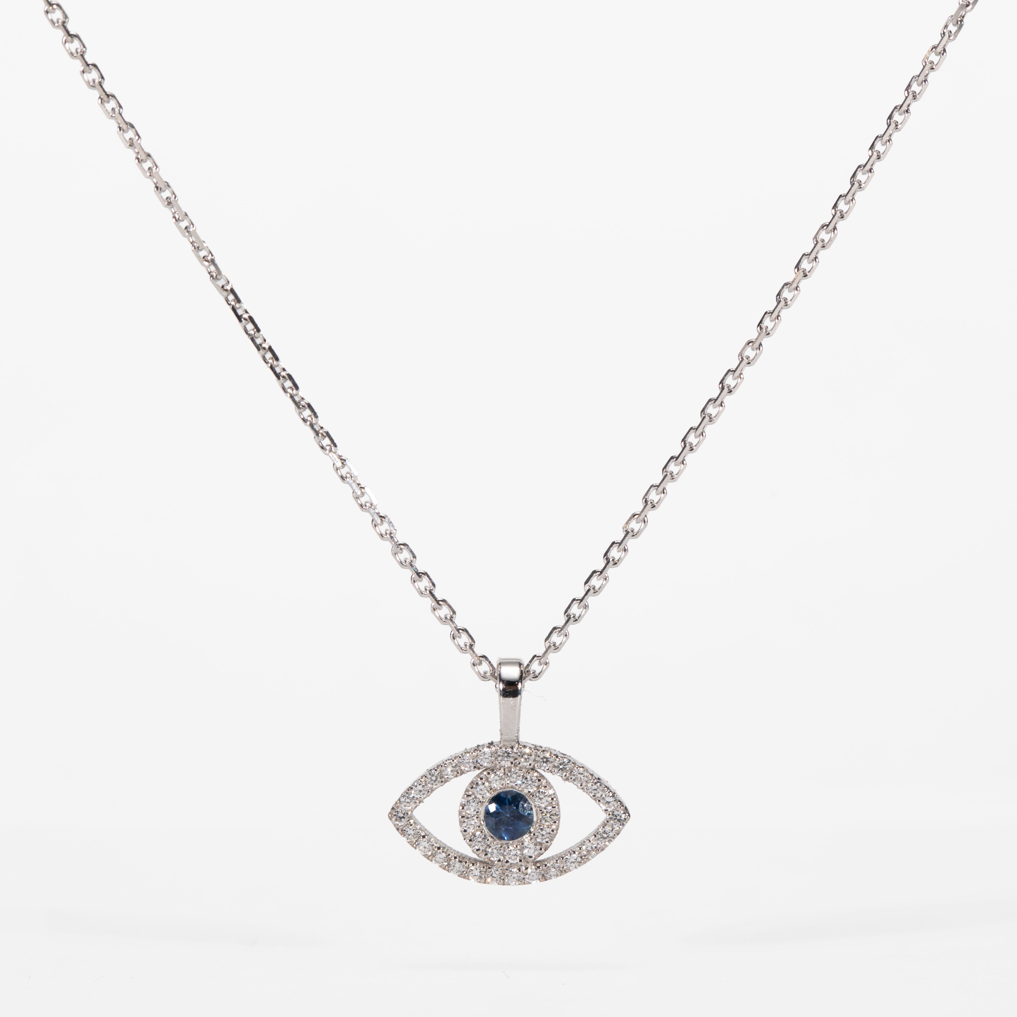 14K Mini Eye Diamond Pendant