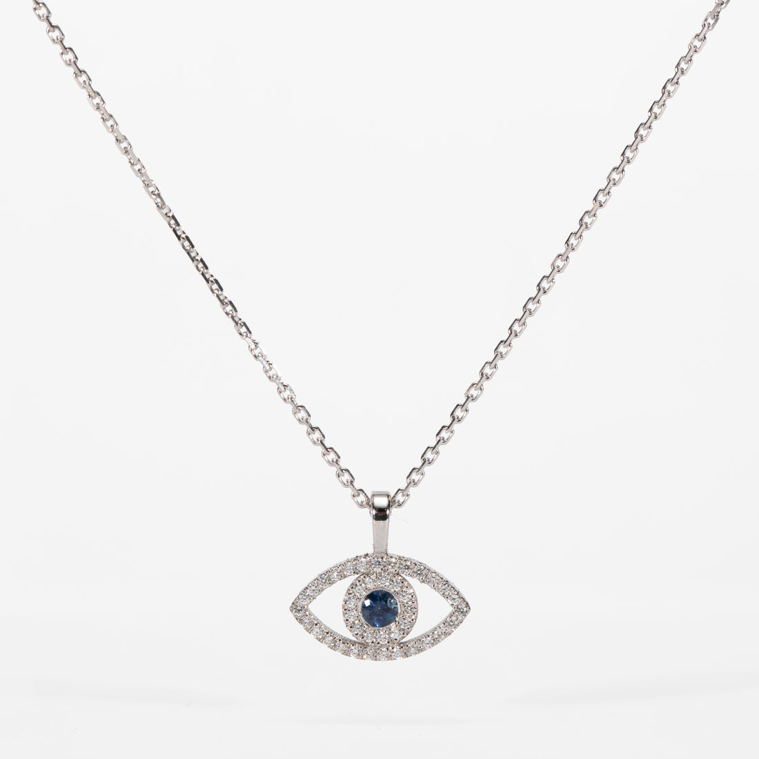14K Mini Eye Diamond Pendant