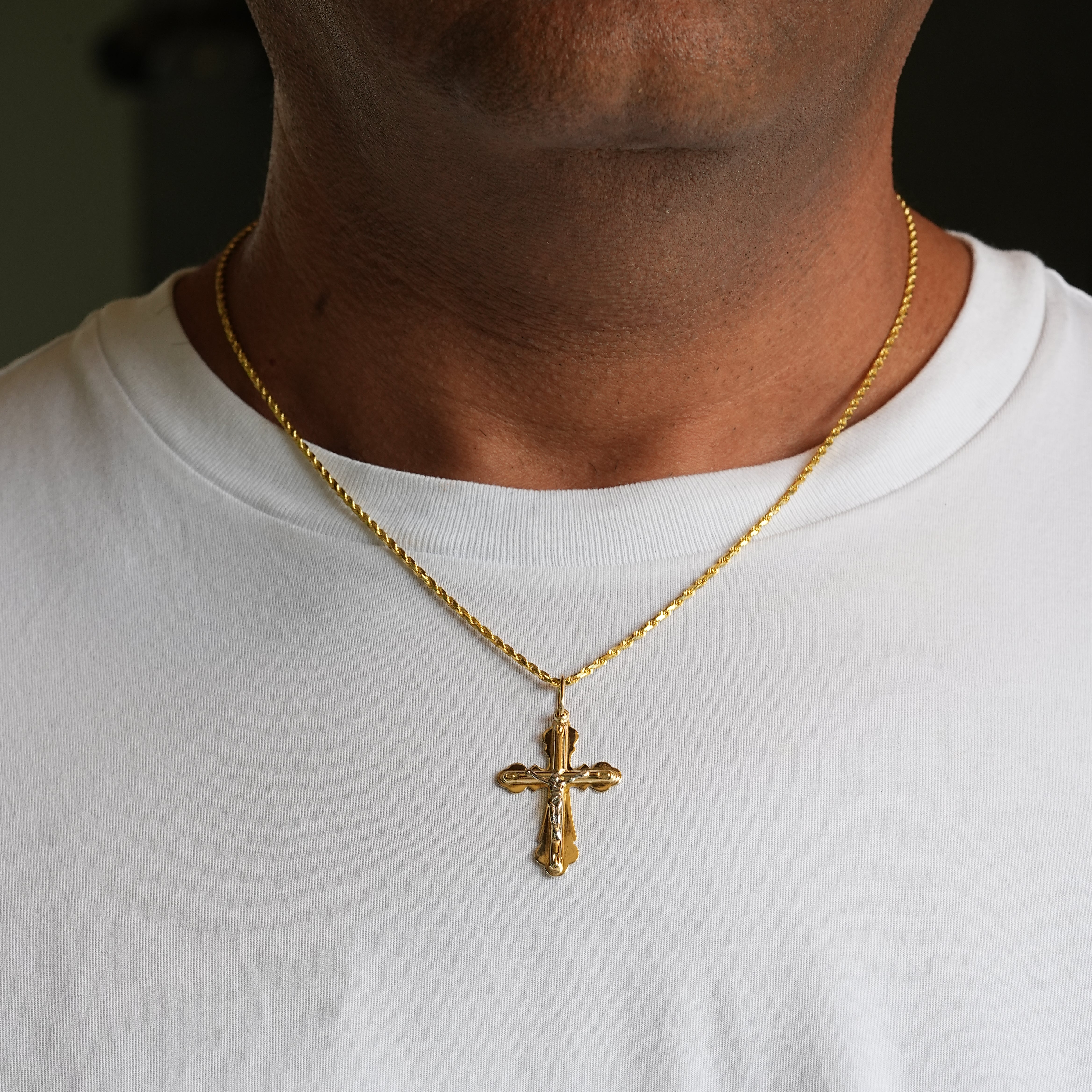 10K Yellow Gold Layered Cross