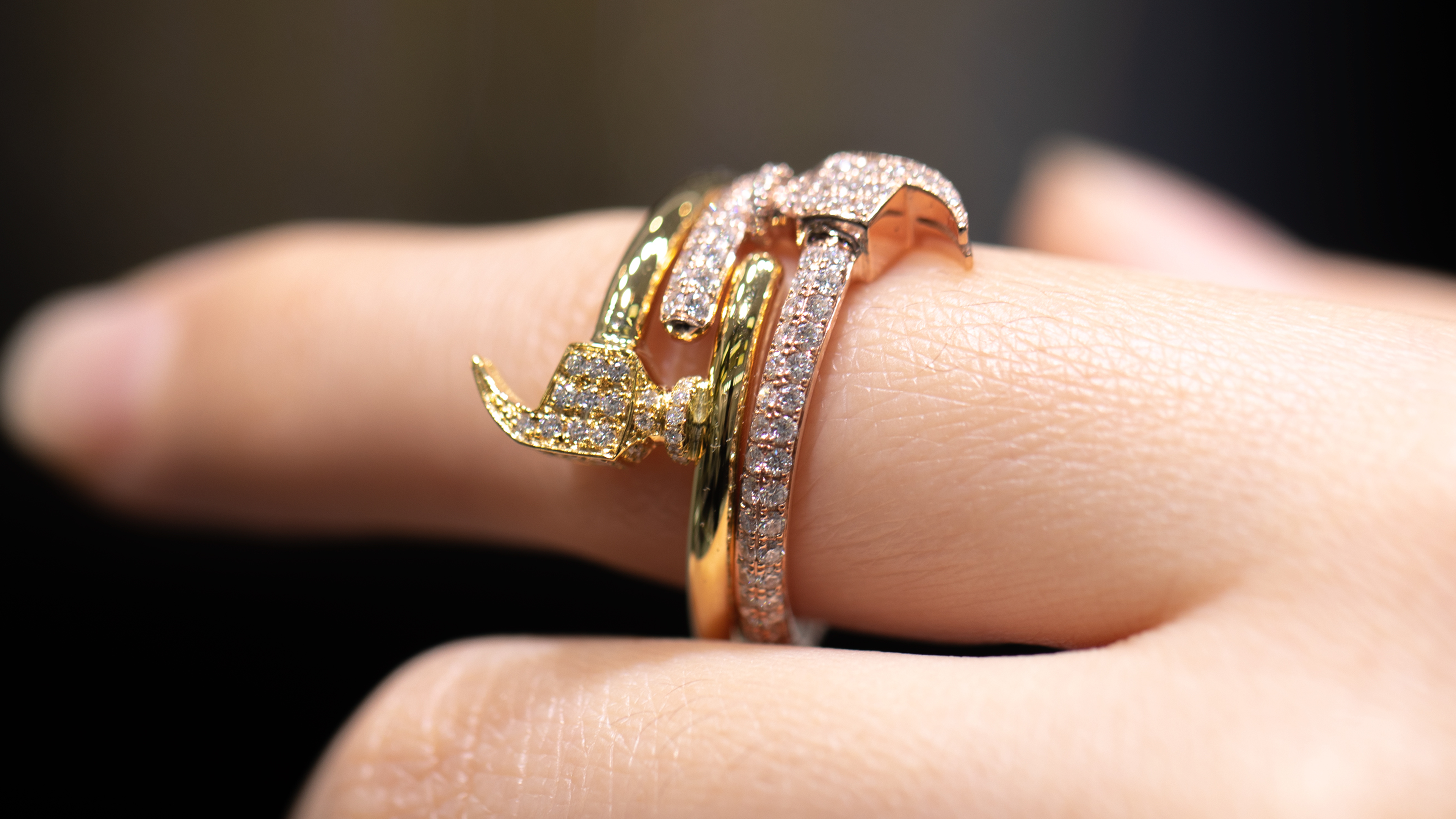 Kock Rings 18K Yellow Gold Diamond Chakoch Head Ring – Kilani Jewellery Inc ...