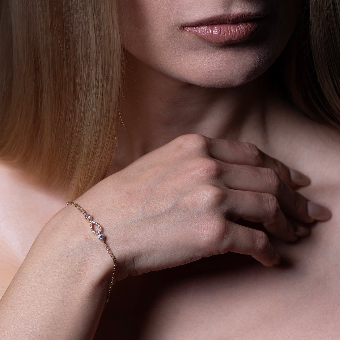 10K Gold CZ Infinity Bracelet