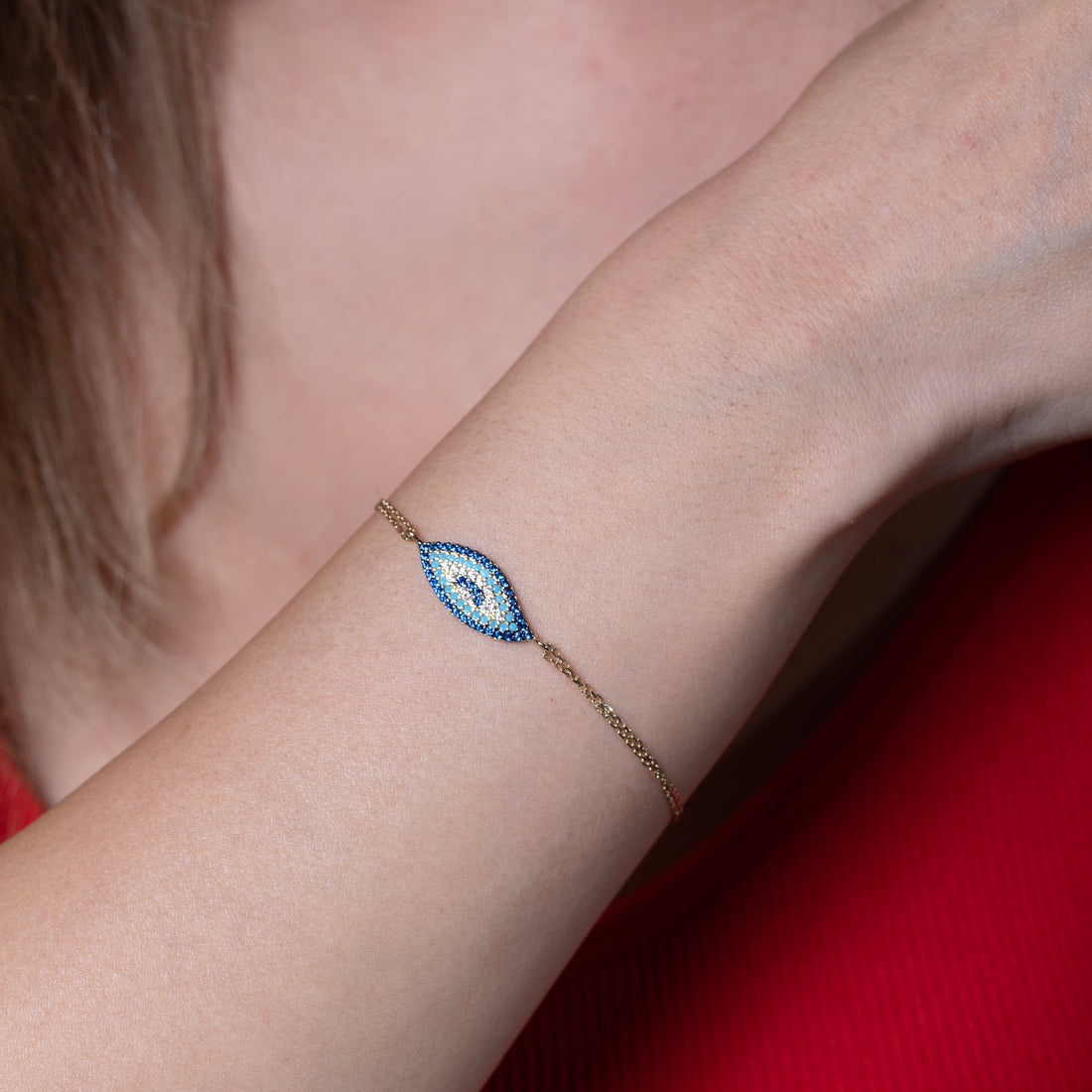 Tricolor CZ Eye Bracelet