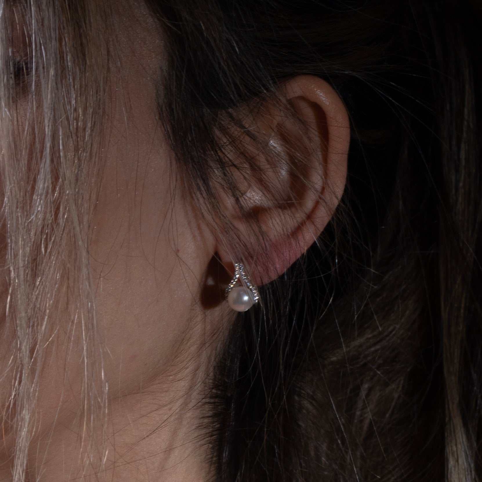 14K Gold Freshwater Pearl CZ Earring & Pendant Set