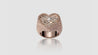 14K Rose Gold Emerald Diamond Heart Ring