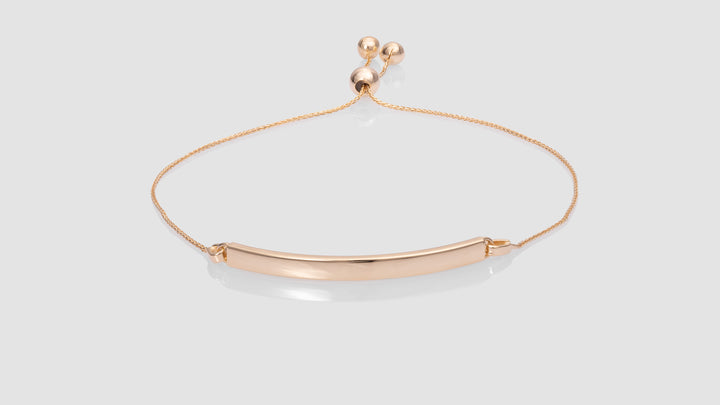 10K Gold Ladies Adjustable ID Bracelet