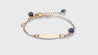 10K Yellow Gold Baby ID Bracelet With Royal Blue Eye Charms