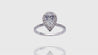 18K White Gold Pear Shape Halo Engagement Diamond Ring