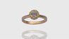 14K Yellow Gold Flower Halo Engagement Diamond Ring