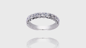 18K White Gold Fishtail Diamond Band Ring