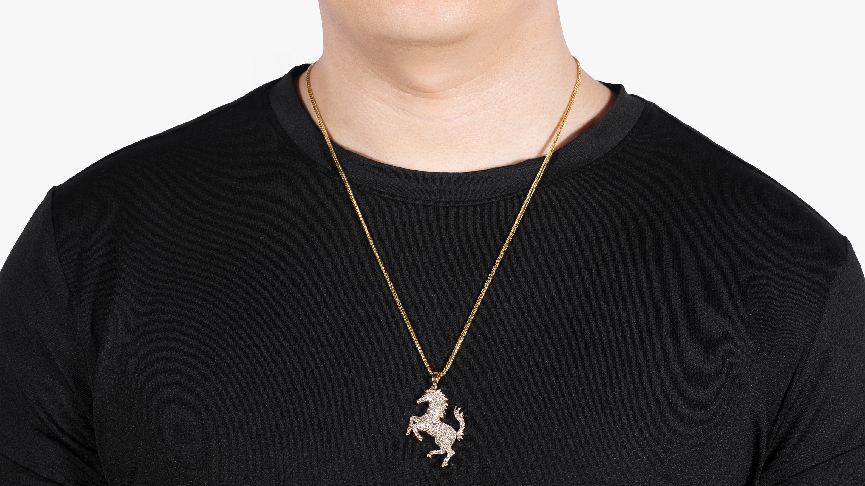 10K Yellow Gold Horse Diamond Pendant