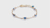 10K Yellow Gold Kids Adjustable Bracelet With 5 Oval Baby Blue Eye Charms