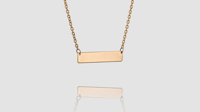 10K Yellow Gold Mini Bar Necklace