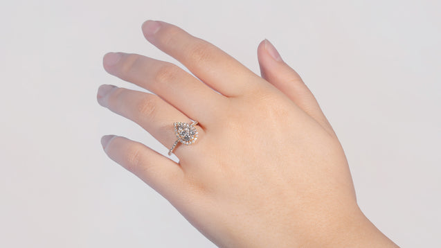 18K Yellow Gold Kilani Signature Pear Shape Diamond Engagement Ring