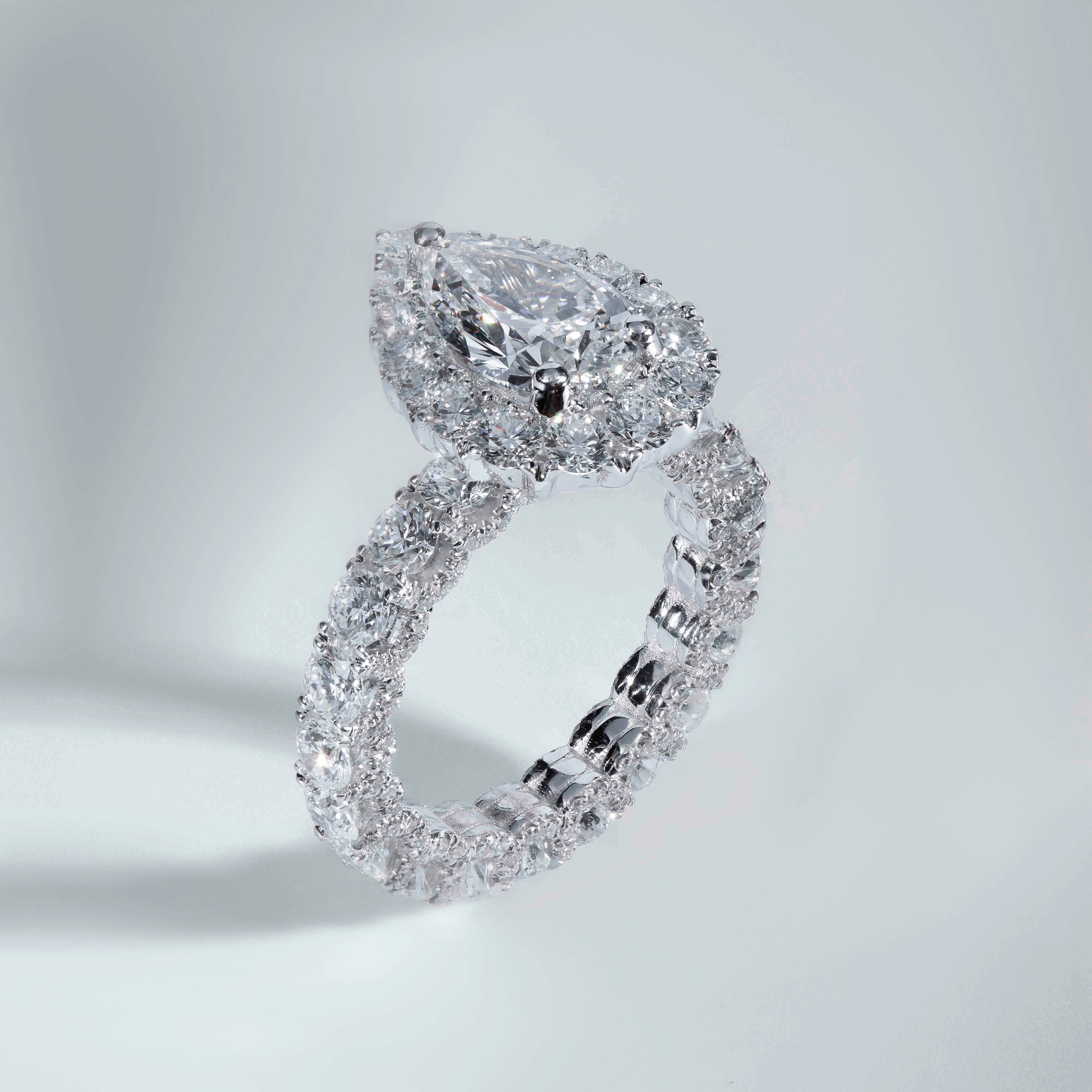 U-Shape Kilani Pear Engagement Ring