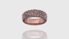 14K Rose Gold Halfway 3-Row Pave Diamond Band Ring