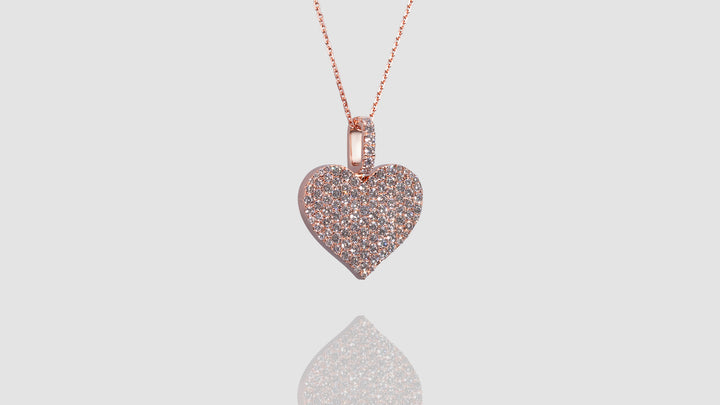 14K Gold Flat Heart Pendant