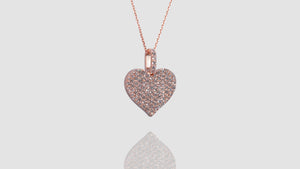 14K Rose Gold Flat Heart Pendant